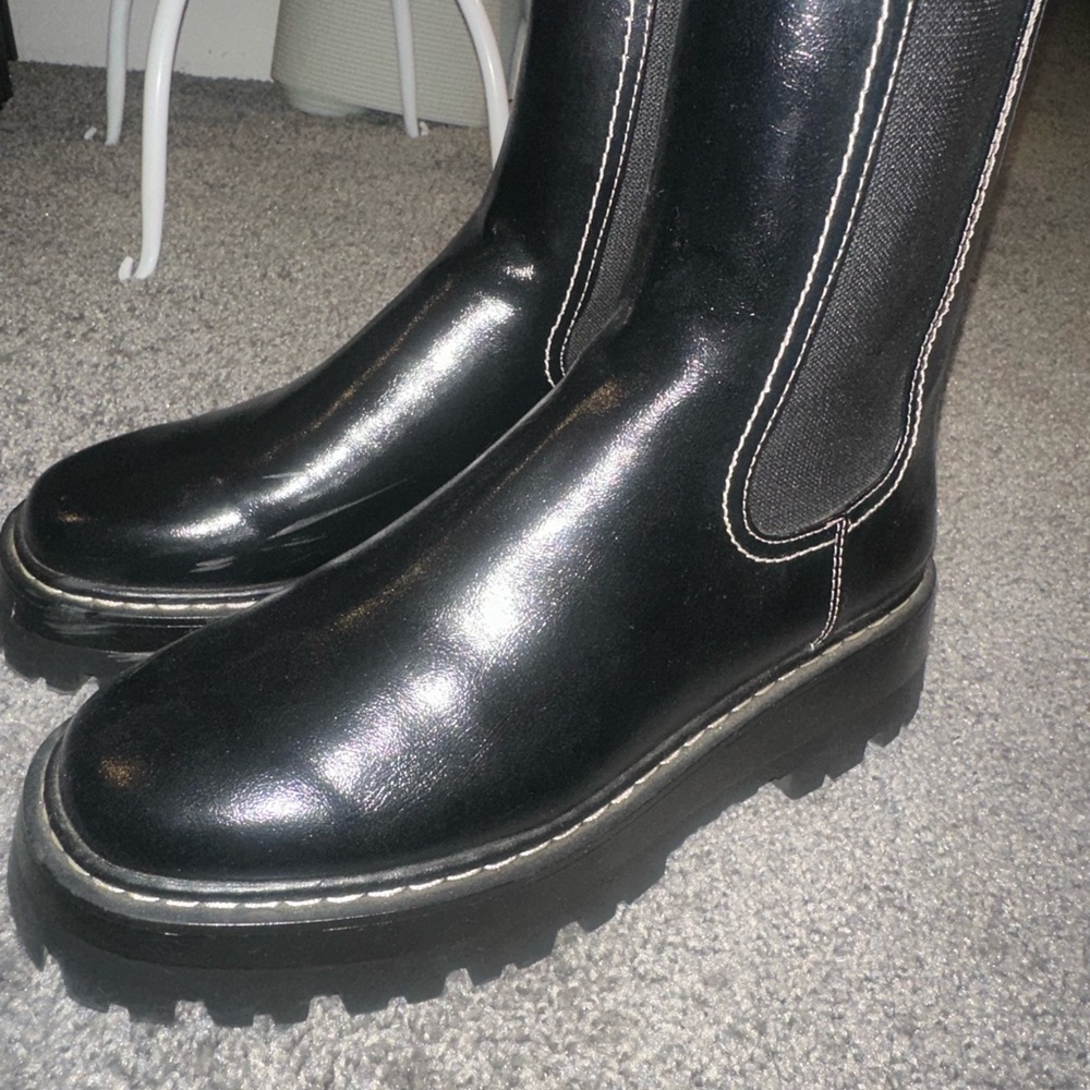 New - Black Leather unisex boots